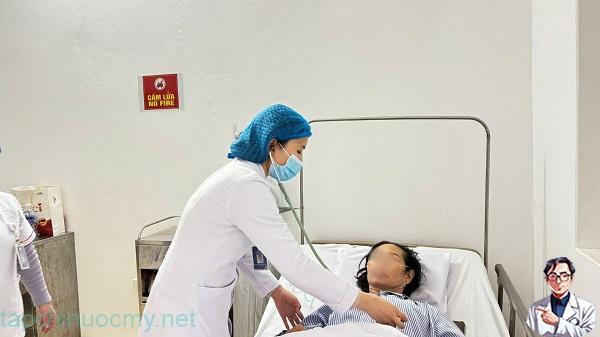 Bệnh nhân điều trị cúm A tại Bệnh viện Giao thông Vận tải. Ảnh: Minh Hạnh