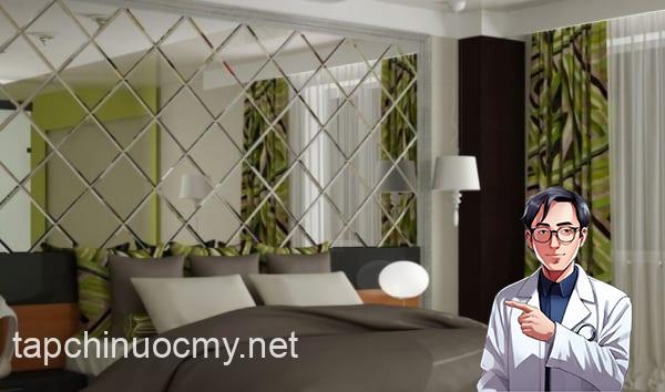 Không nên treo gương đầu giường ngủ
