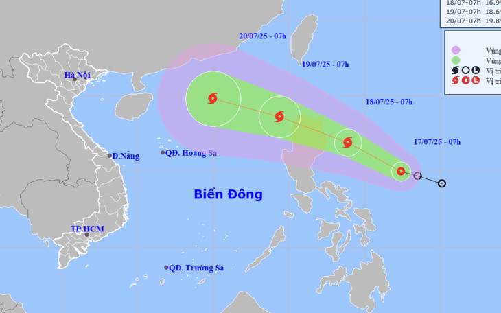 Bão Wipha sau khi vào Biển Đông có thể mạnh cấp 11-12, khả năng ảnh hưởng đến nước ta - Ảnh 2.
