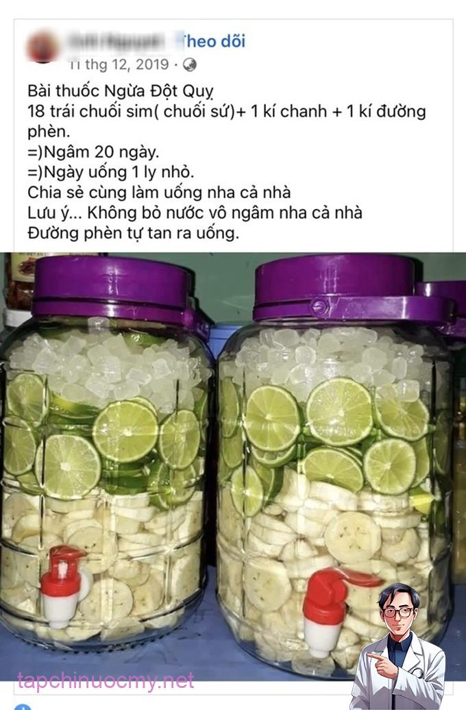 Bài thuṓc ngừa ᵭột quỵ ᵭược nhiḕu người chia sẻ trên mạng xã hội. Ảnh DT chụp từ màn hình