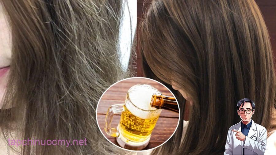 Gội đầu, ủ tóc bằng bia giúp tóc mượt, chắc khỏe, giảm rụng cũng như kích thích mọc tóc.