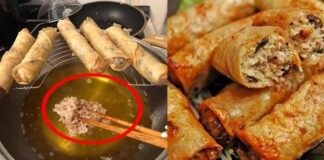 Làm nhân nem nhớ kỹ 1 bước để nem không chảy nước, rách lá, để nguội vẫn giòn tan