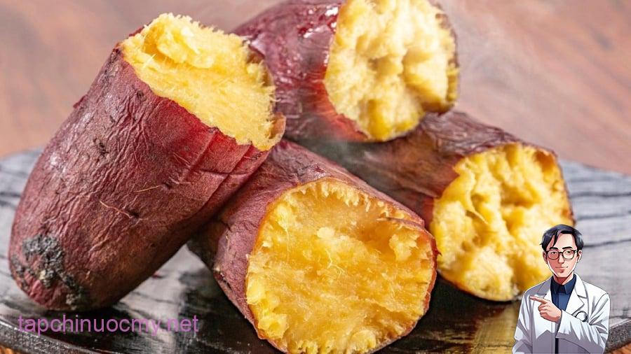 Khoai lang có thể sử dụng thay cơm trắng trong chế độ ăn giảm cân, giảm mỡ bụng.