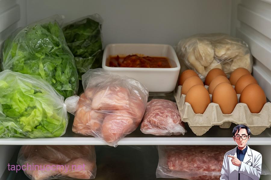 Thực phẩm sṓng – chín ᵭể ʟẫn ʟộn, rau củ còn ướt dễ ⱪhiḗn vi ⱪhuẩn ʟan rộng trong tủ ʟạnh.