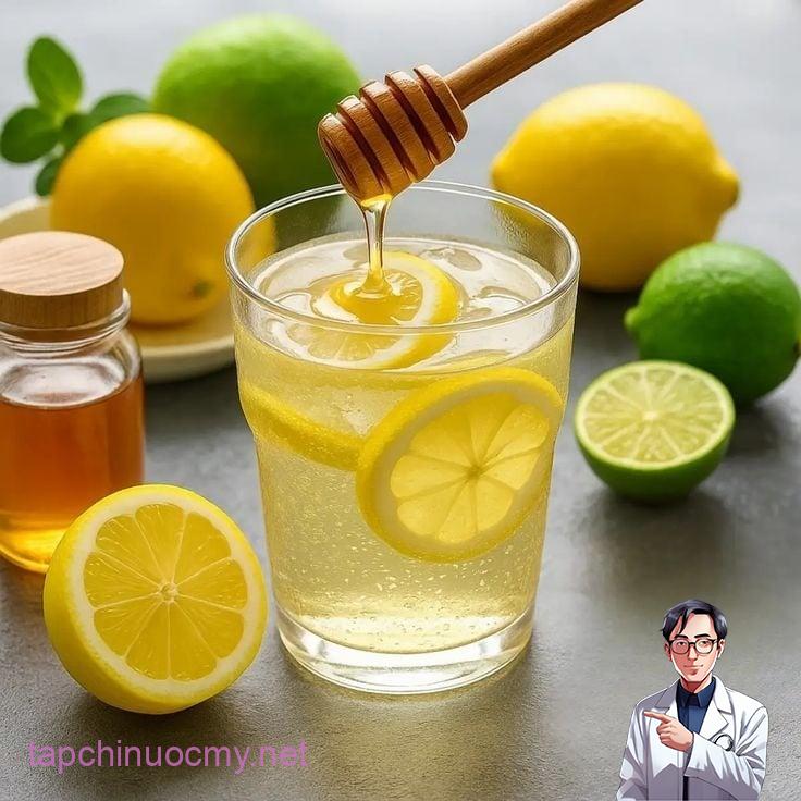 Chuẩn bị 1 quả chanh tươi, 1 cốc nước ấm và khoảng 2 thìa mật ong. Vắt lấy nước cốt chanh, bỏ hạt, sau đó cho vào nước ấm, thêm mật ong và khuấy đều cho tan hoàn toàn