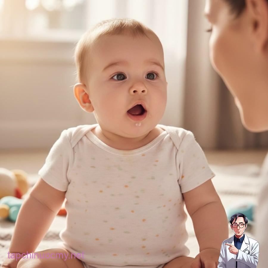 Khả năng quan sát chuyển động môi và phản ứng bằng âm thanh bập bẹ là dấu hiệu sớm của sự phát triển ngôn ngữ và giao tiếp. 