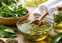 Cách gội đầu bằng lá trà xanh giúp sạch gàu, mượt tóc, trị rụng tóc, tóc mới mọc lên tua tủa