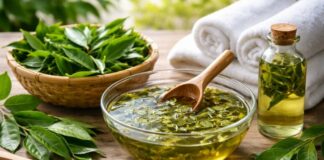 Cách gội đầu bằng lá trà xanh giúp sạch gàu, mượt tóc, trị rụng tóc, tóc mới mọc lên tua tủa