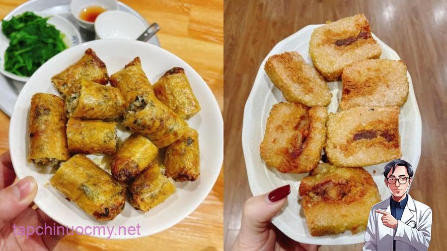 Các món ăn từ gạo nếp như bánh chưng, bánh tét hay các món chiên rán như nem đều cung cấp nhiều calo, dễ gây tăng cân.