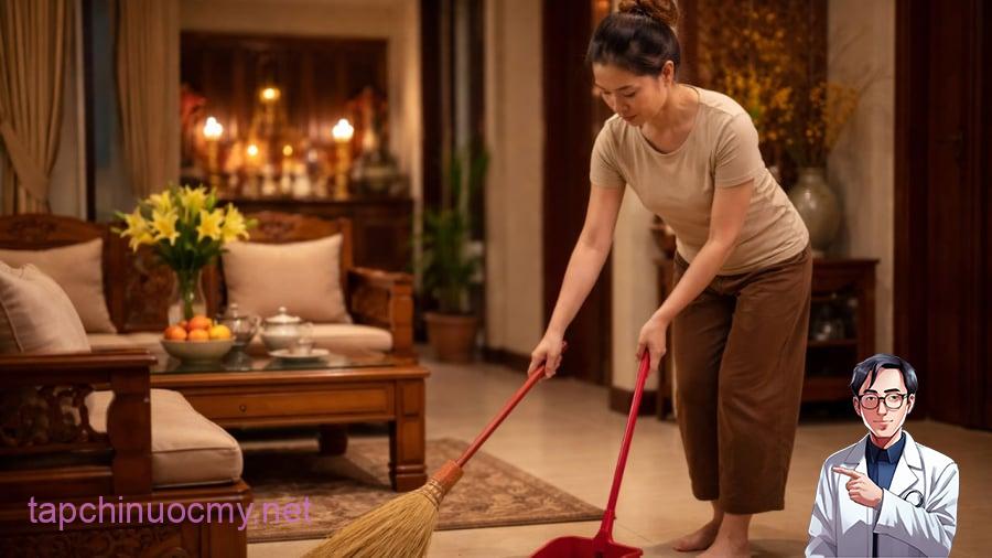 Người xưa thường tránh quét nhà vào buổi tối