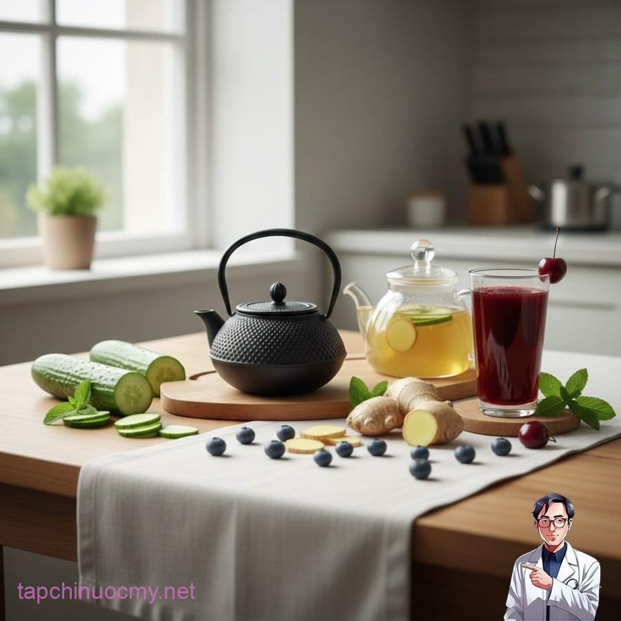 Trà xanh, trà gừng và nước ép trái cây giàu chất chống oxy hóa là lựa chọn phù hợp trong thực đơn phục hồi sau Tết.