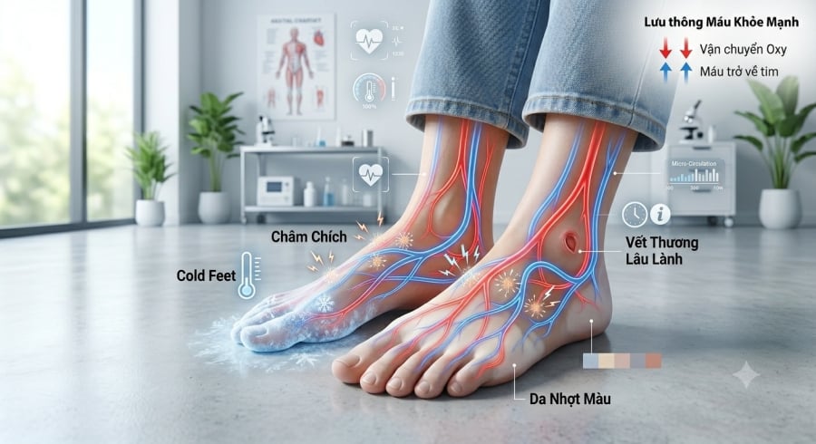 Theo dõi những thay đổi bất thường ở bàn chân có thể giúp phát hiện sớm các vấn đề liên quan đến tuần hoàn máu và sức khỏe tim mạch.