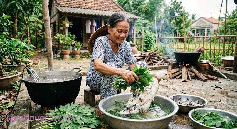 Dưới đây là bí dùng quyết định lá đu đủ để rút lông vịt siêu nhanh, sạch tuốt lông tơ lại khử mùi hôi mùi tanh cực kỳ hiệu quả.