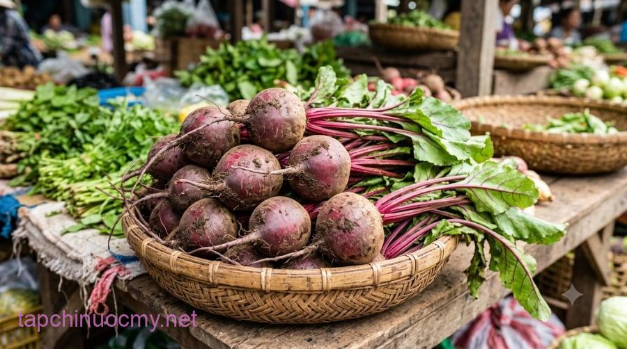 Củ dền quen thuộc, giá bình dân nhưng chứa nhiều chất xơ, folate, kali và các hợp chất thực vật.